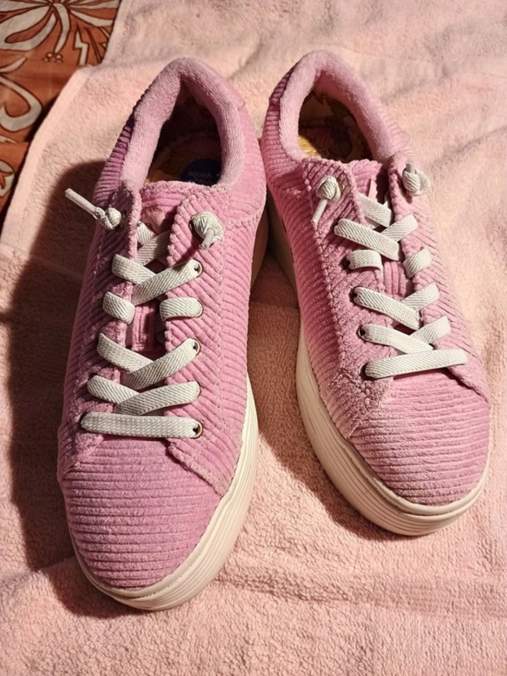 Roxy Sheilahh Platform Sneaker Pink Corduroy Sneakers